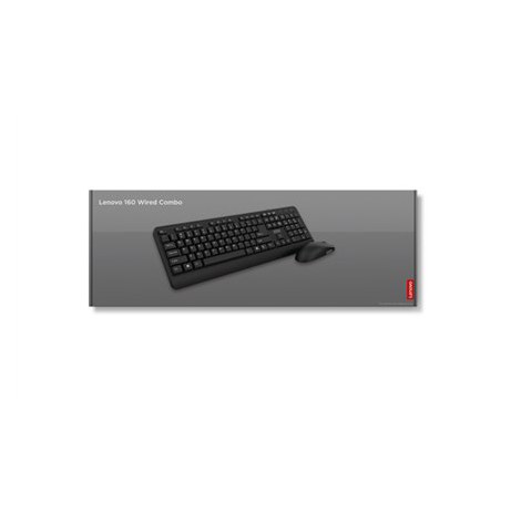 Lenovo | 160 Combo | Keyboard | Wired | Mouse included | US | Black | USB-A 2.0 - 2